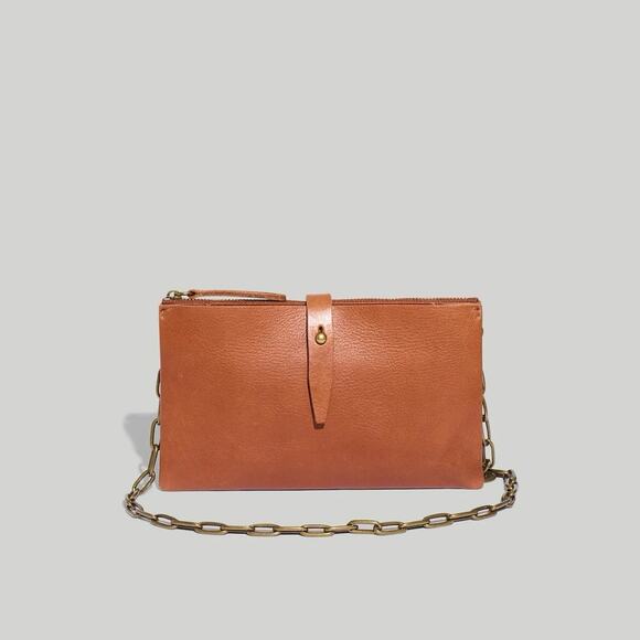 NWOT Madewell The Transport Accordion Leather Crossbody In English Saddle - Picture 1 of 9